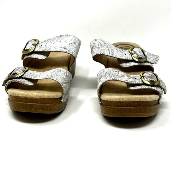 Dansko Sophie White Distressed Leather Sandals - Picture 7 of 12